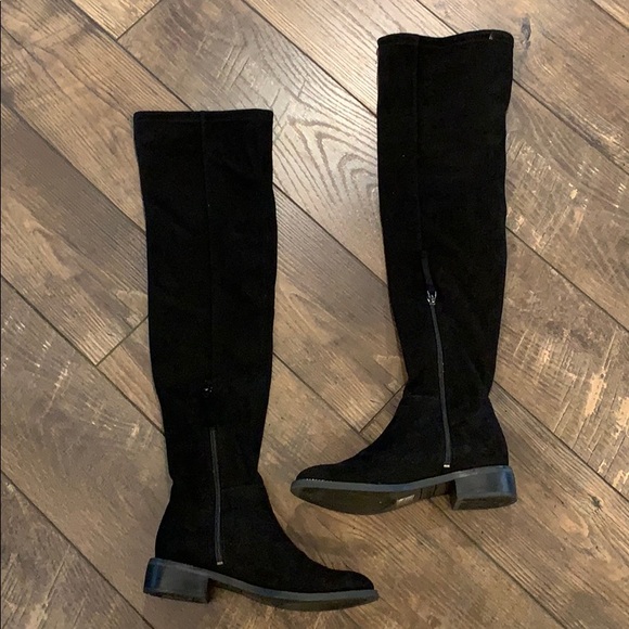 Franco Sarto Over the Knee Black Suede Boots - Picture 3 of 6